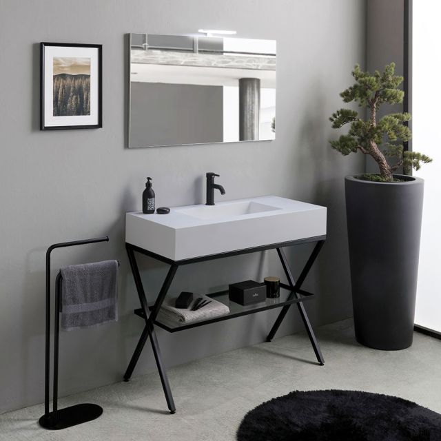 Mobile bagno a terra 100cm con design industrial | Manchester Mobile bagno a terra 100cm con design industrial | Manchester
