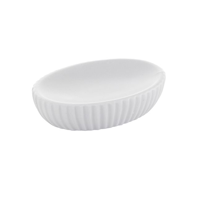 Portasapone in ceramica bianco da appoggio | MALVA