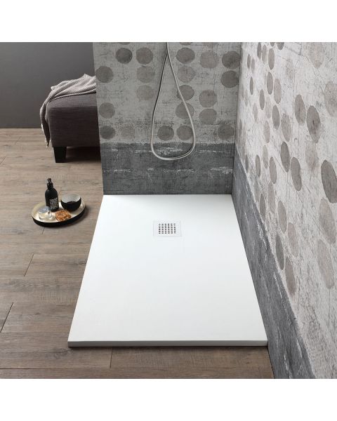 Piatto doccia 90X70 in resina bianco effetto pietra 