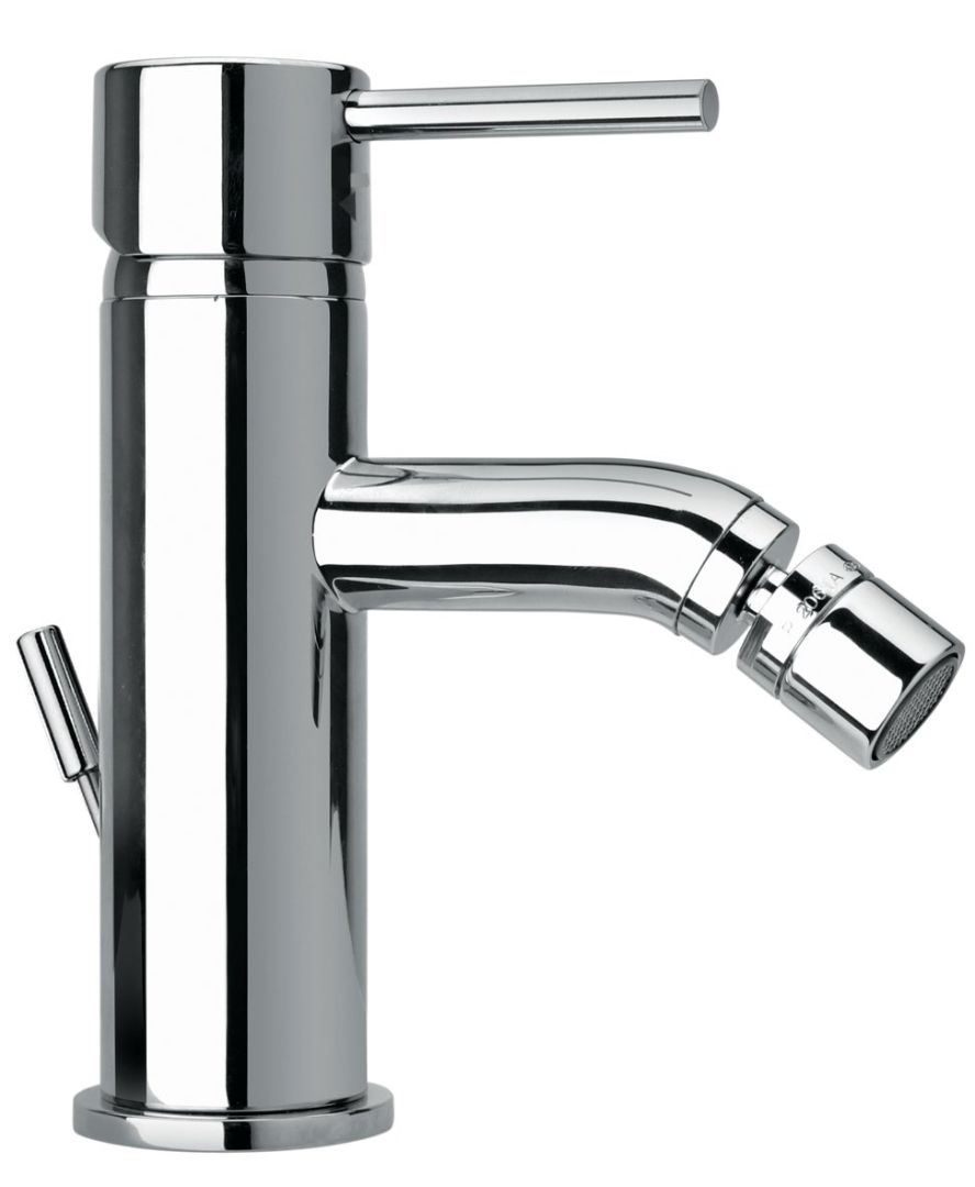 Miscelatore bidet per bagno cromato con piletta design moderno