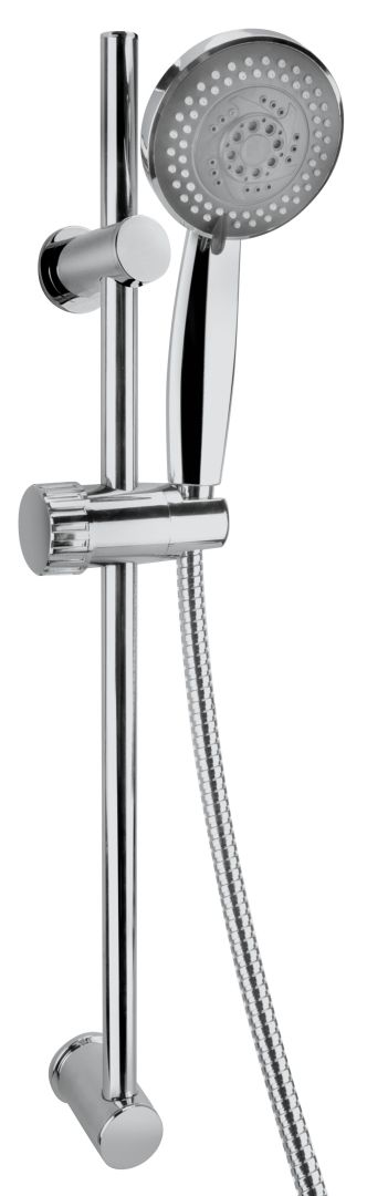 Saliscendi per doccia 5 getti con portasapone e supporti asta regolabili