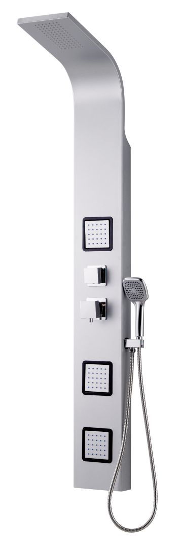 Colonna multifunzione idromassaggio per doccia in alluminio da parete