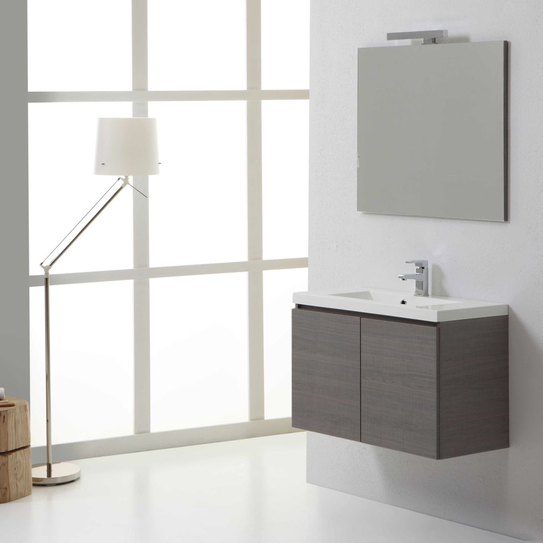 Mobile bagno sospeso colore grigio 80 cm