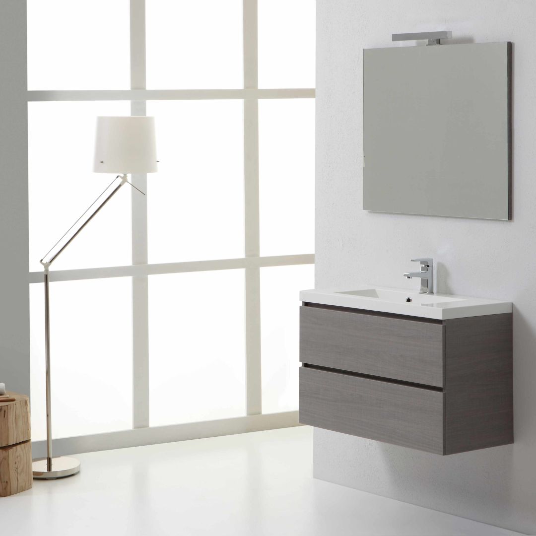 Mobile bagno Manhattan 80 cm colore grigio