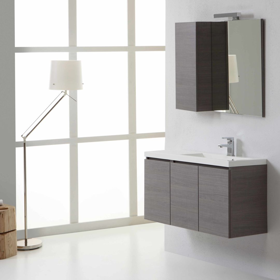 Mobile bagno completo con pensile cm 90 sospeso da terra Manhattan