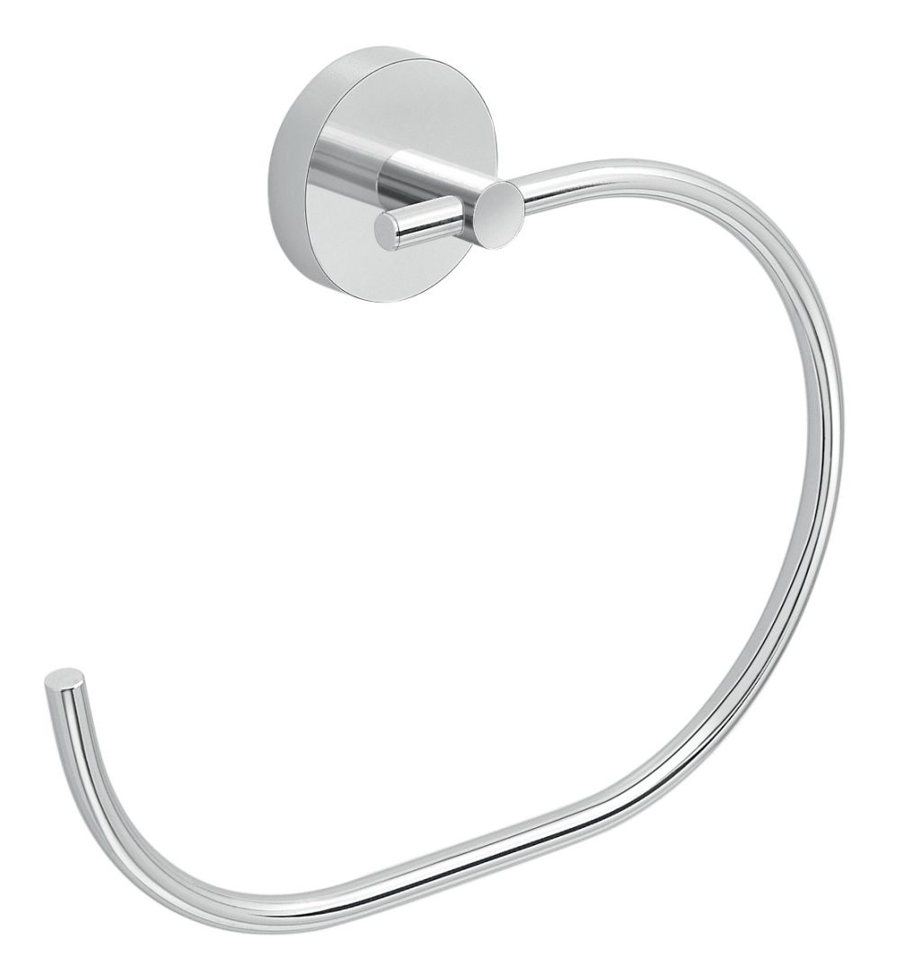 Porta salviette tondo a muro metallo cromato 20,5x16,7 cm