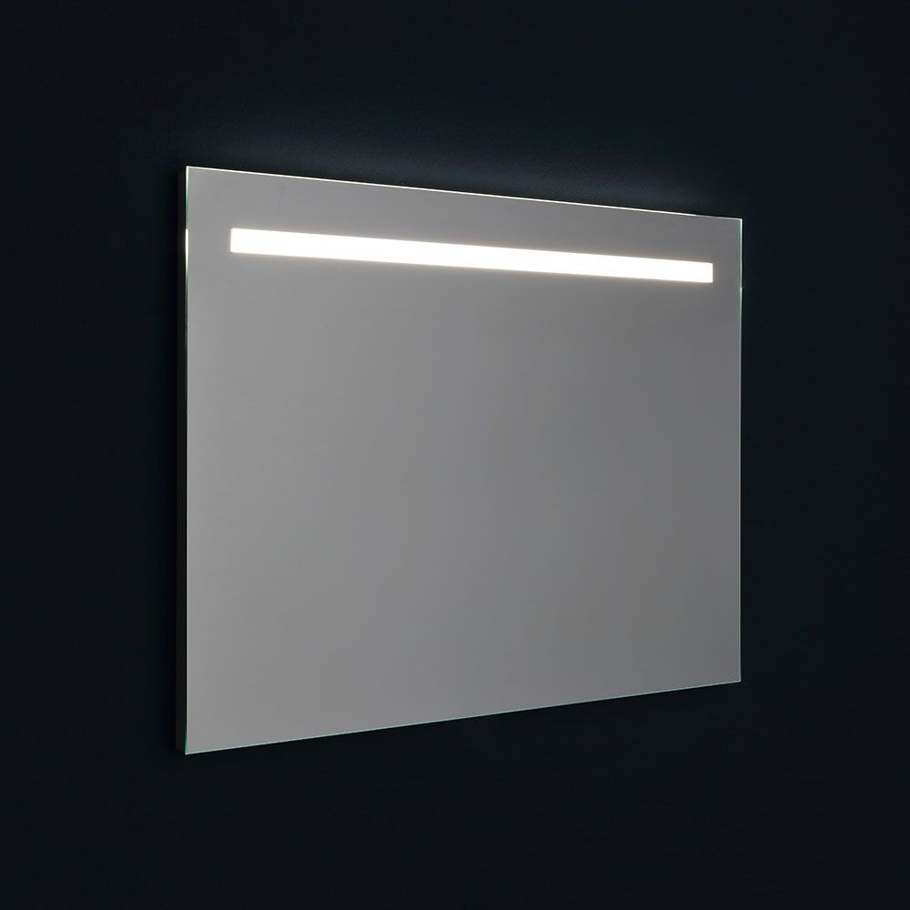 Specchio rettangolare retroilluminato 90x60 cm acceso