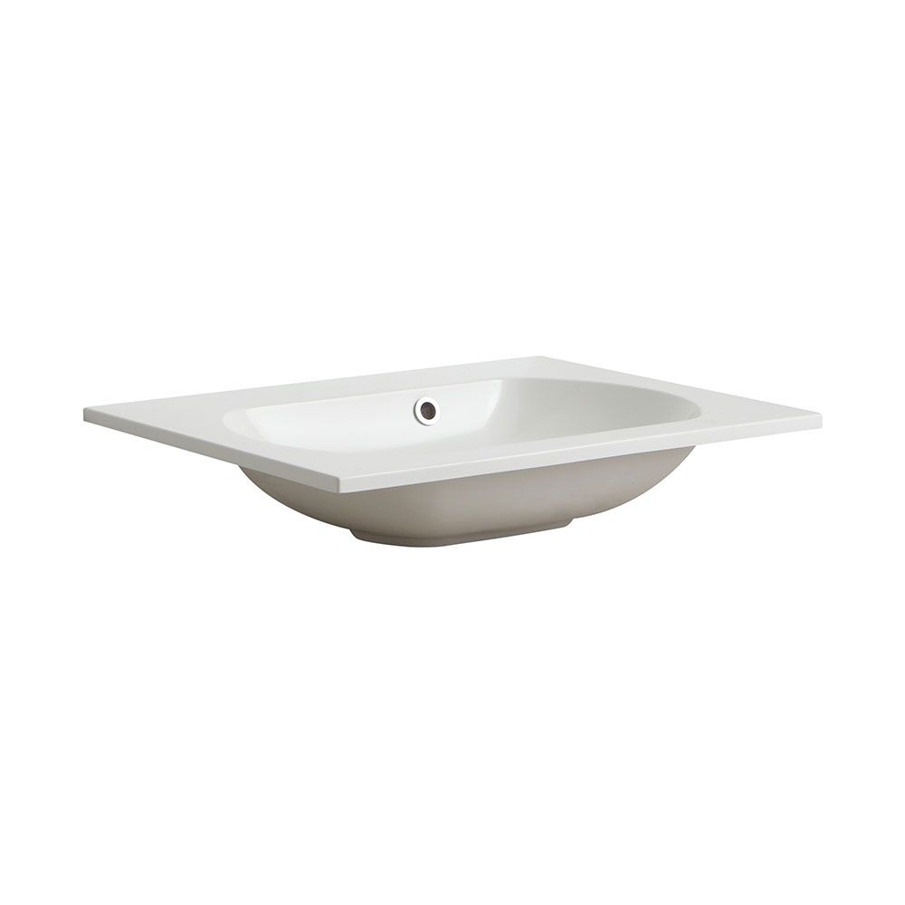 Lavabo 60 cm in resina di marmo senza foro rubinetto