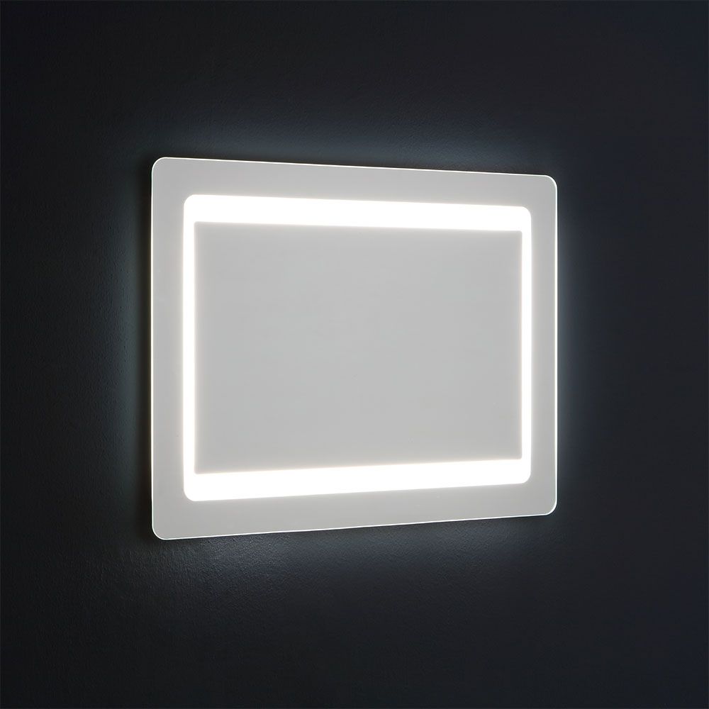 Specchio retroilluminato cm 80x60 con luce accesa