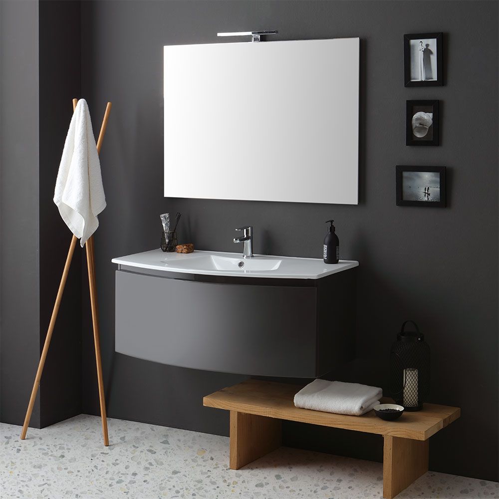 mobile bagno curvo sospeso grigio ardesia 