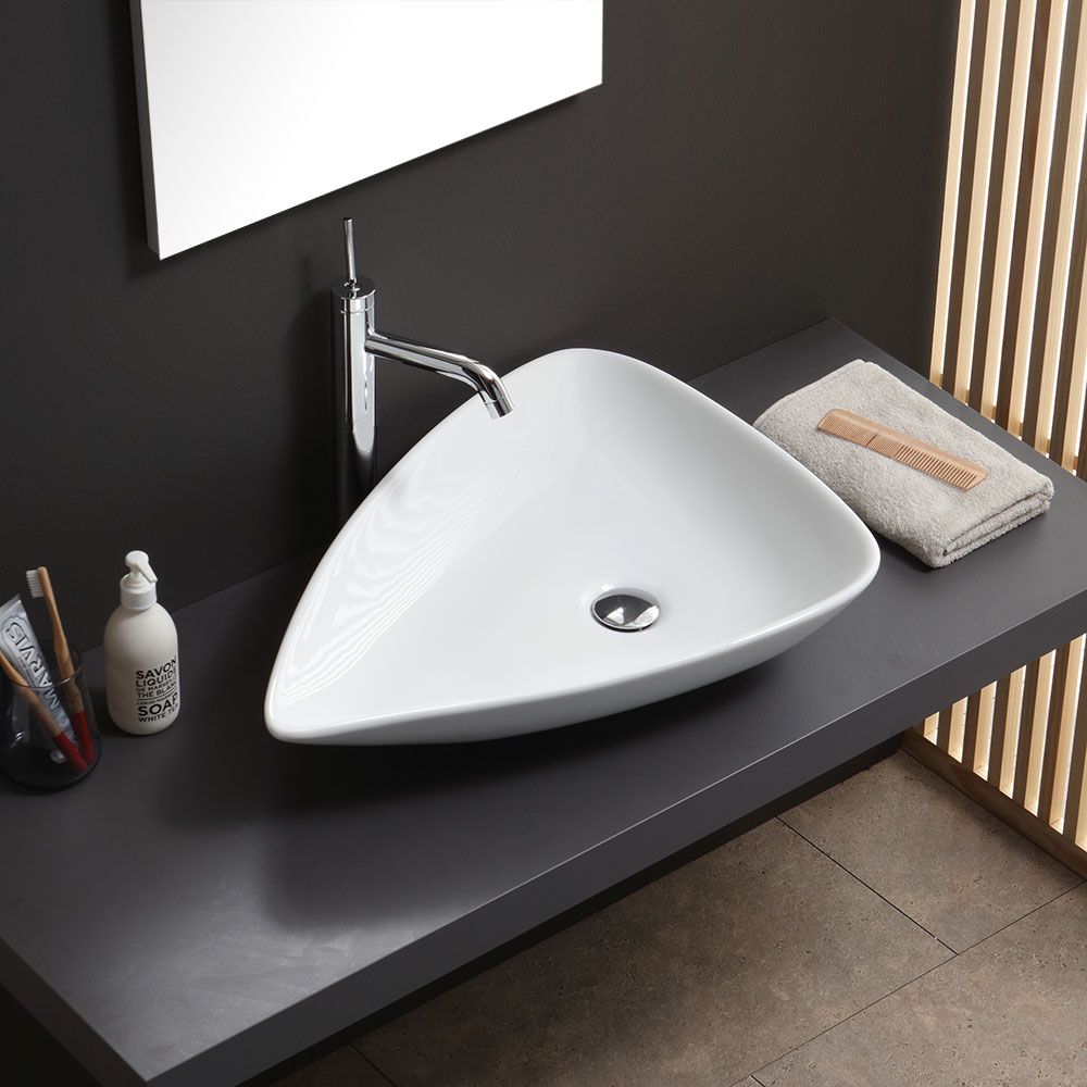 Lavabo da appoggio forma a goccia design moderno