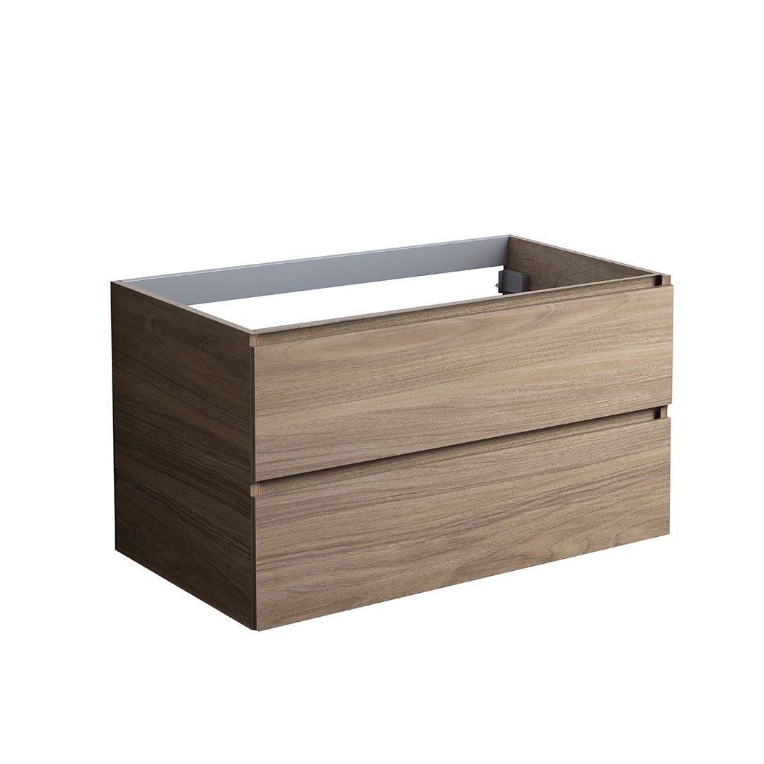 Base sospesa 2 cassetti 90cm rovere naturale