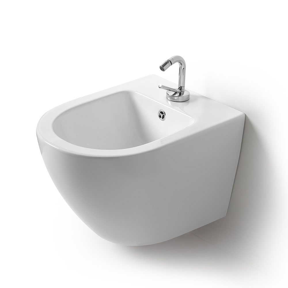 Bidet sospeso in ceramica bianco