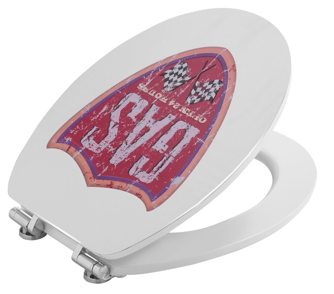 Sedile copriwc con scudo metallico "gas"