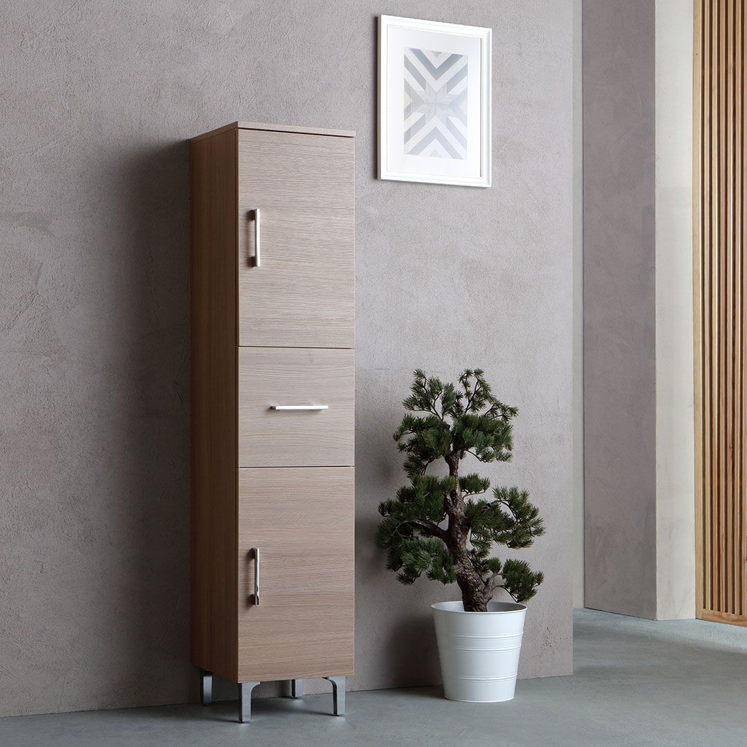 Colonna bagno con piedini in quercia naturale