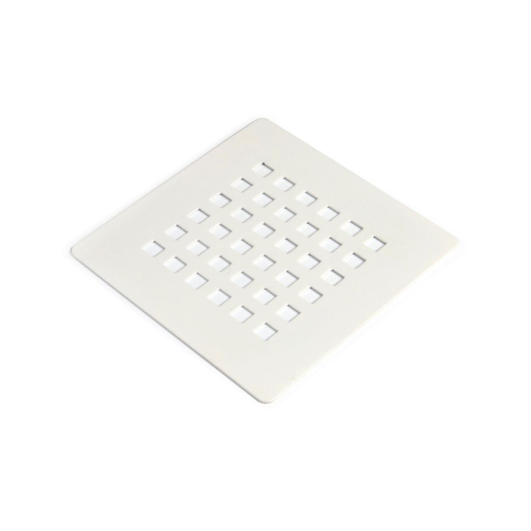 Griglia per scarico doccia in acciaio inox bianco