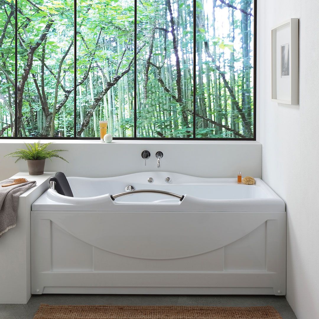 Vasca idromassaggio rettangolare in acrilico bianco