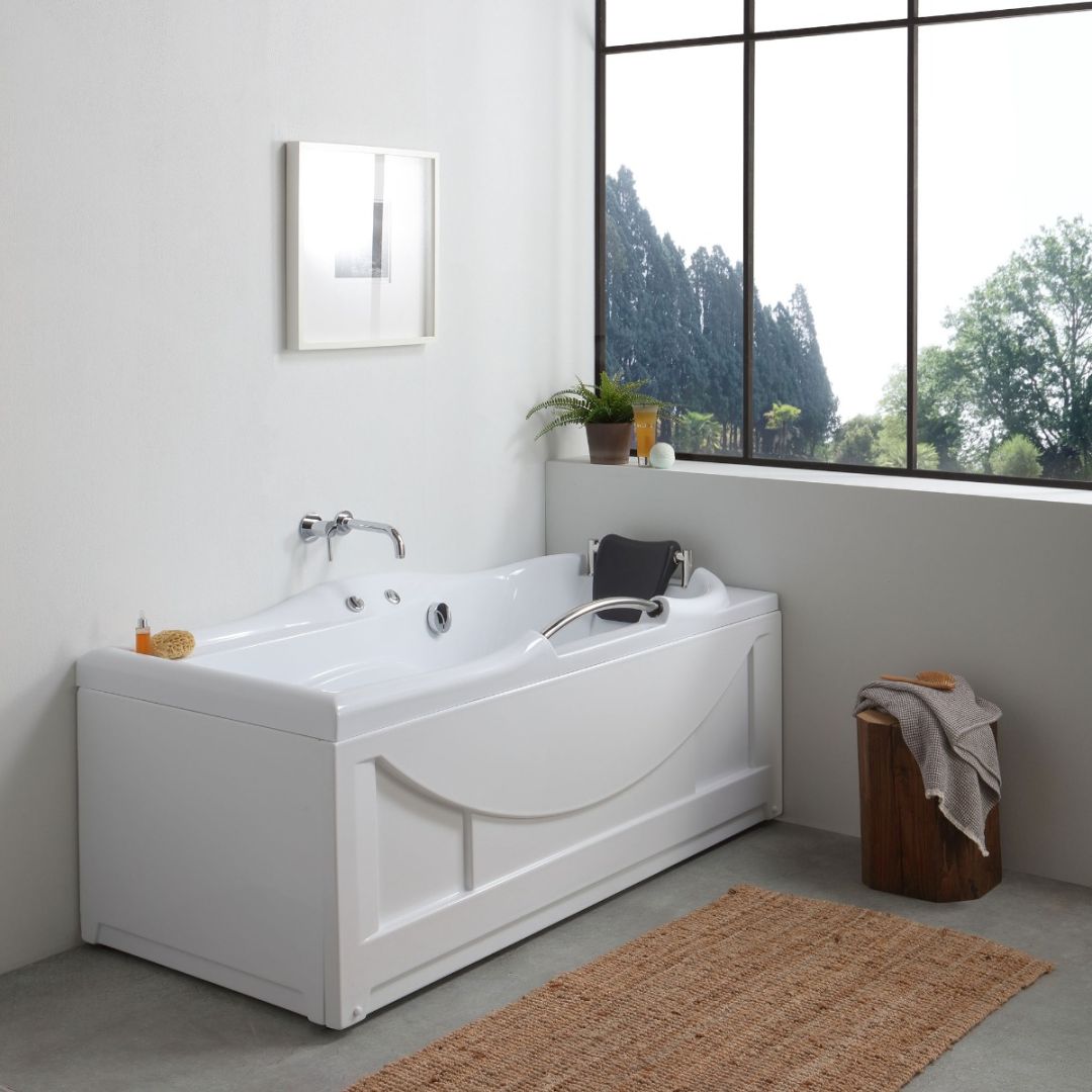 Vasca da bagno idromassaggio in acrilico bianco