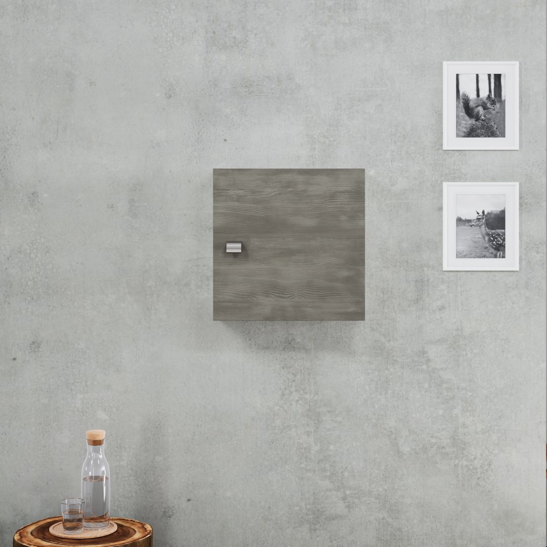 Pensile cubo in legno grigio scuro