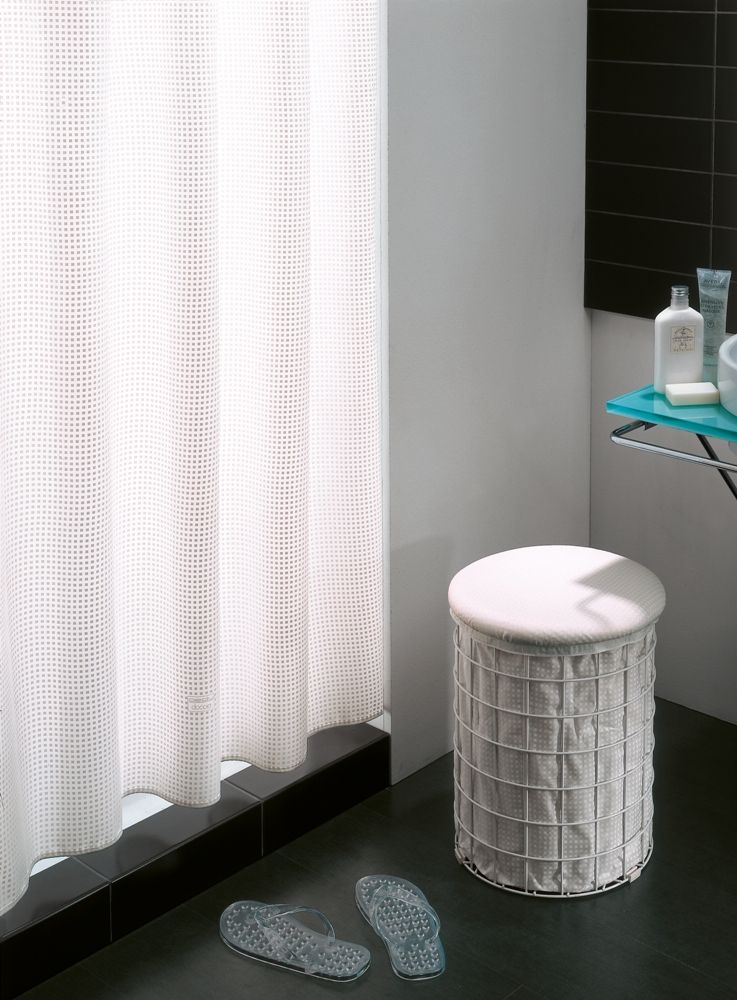 Tenda doccia bagno in poliestere bianca