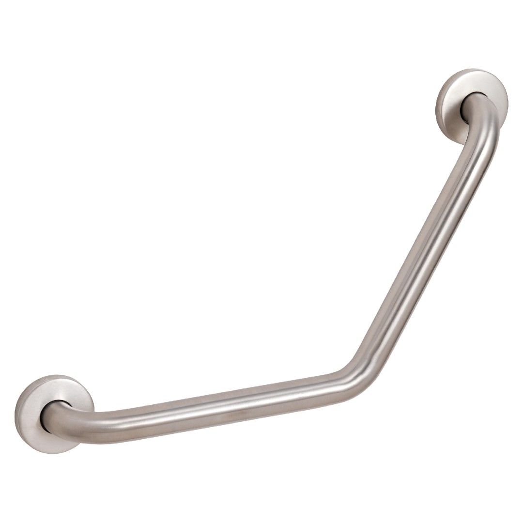 Maniglione angolare per disabili cromato spazzolato