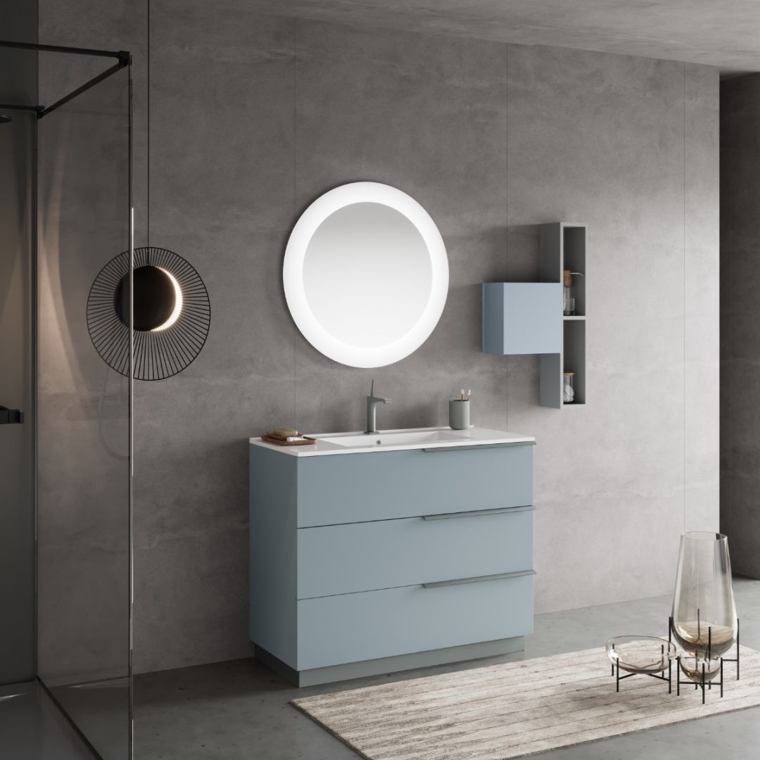 Mobile bagno a terra con lavabo in ceramica 100cm