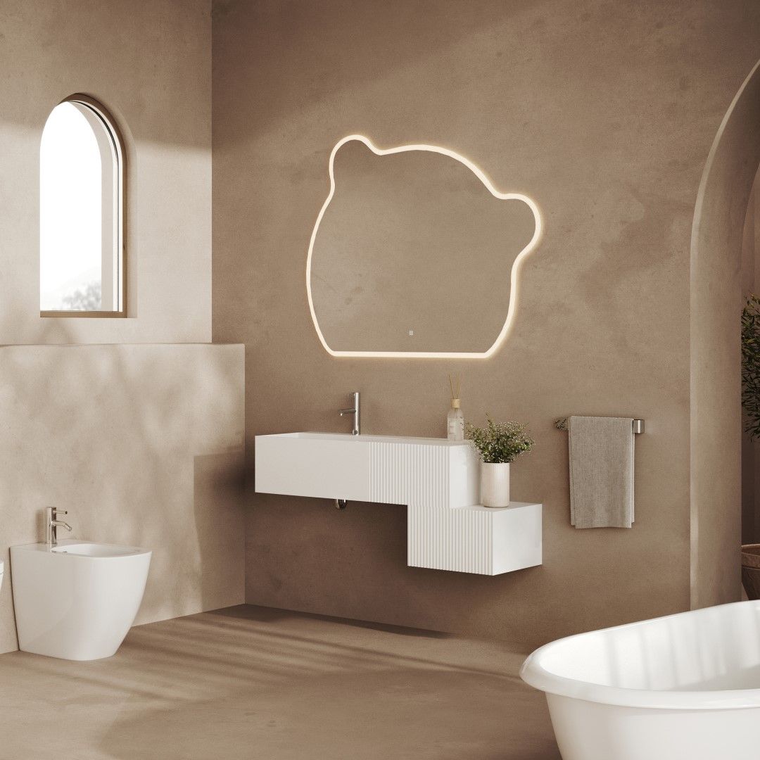 Mobile bagno sospeso 120cm con specchio antiappannamento