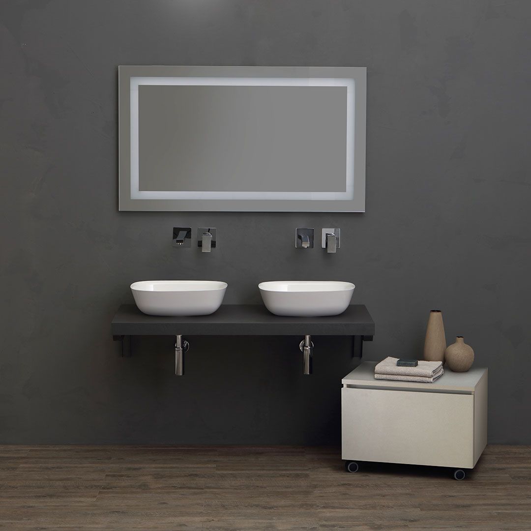 Mobile bagno top antracite 120cm e due lavabi