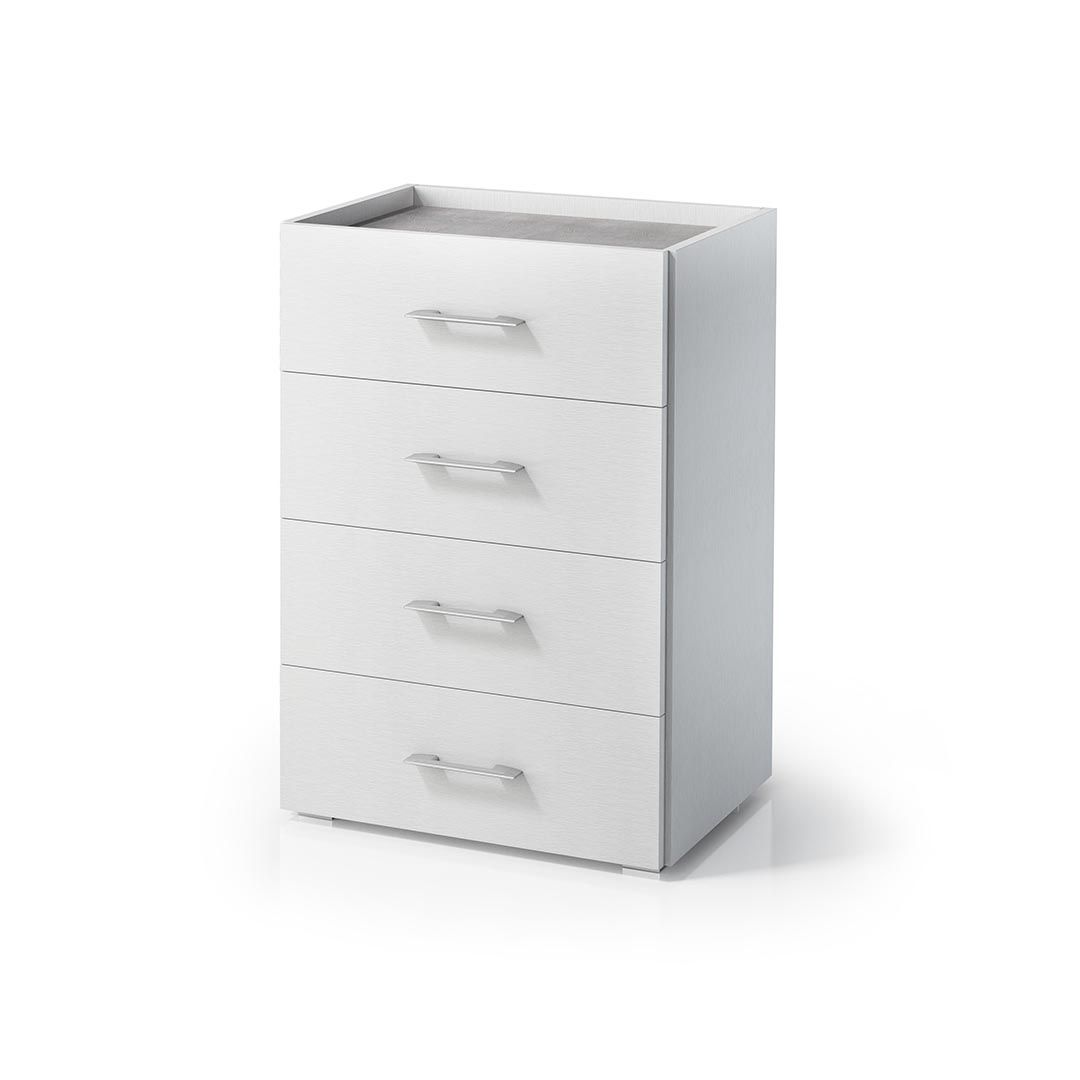 Cassettiera multiuso con vassoio cemento