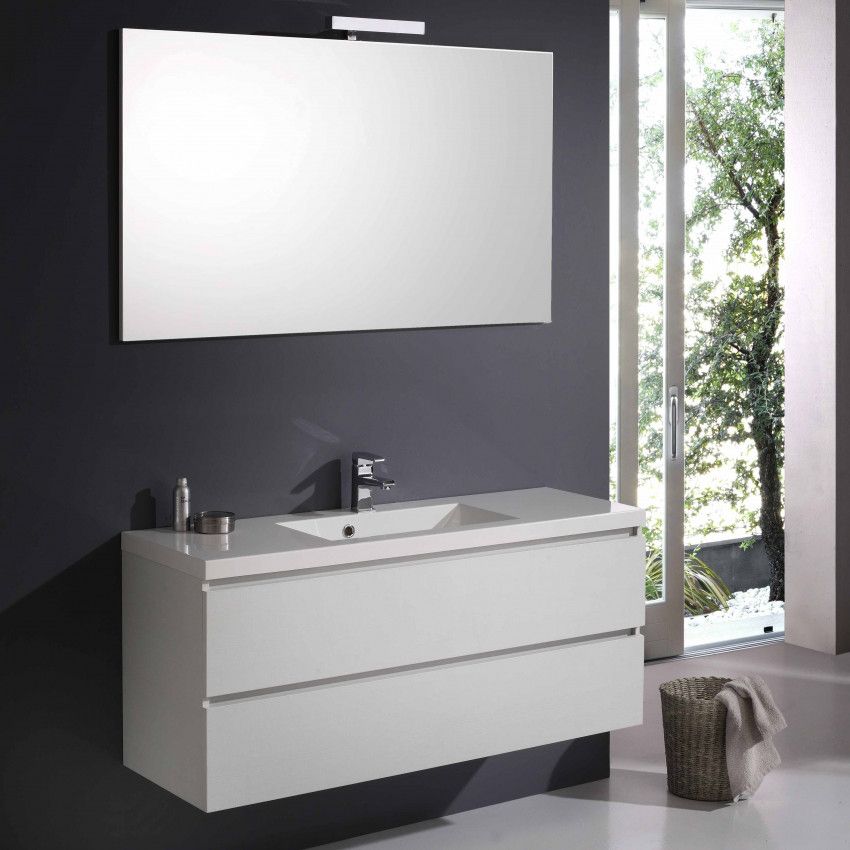 Arredo bagno sospeso bianco foresta