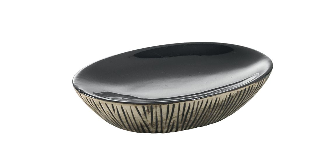 Porta saponetta in ceramica da appoggio per bagno serie Nambino 