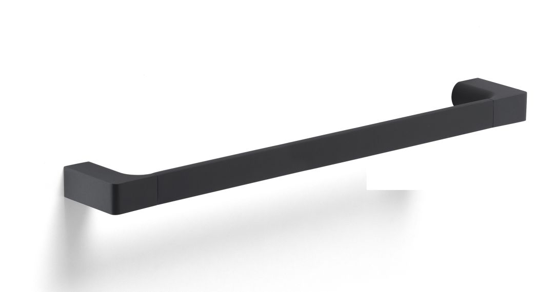 Porta-salviette di 45 cm serie Palazzo in nero opaco fisso a muro