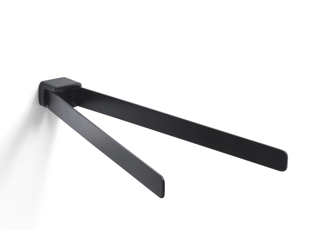 Portasalviette doppio da parete linea Palazzo in finitura nero