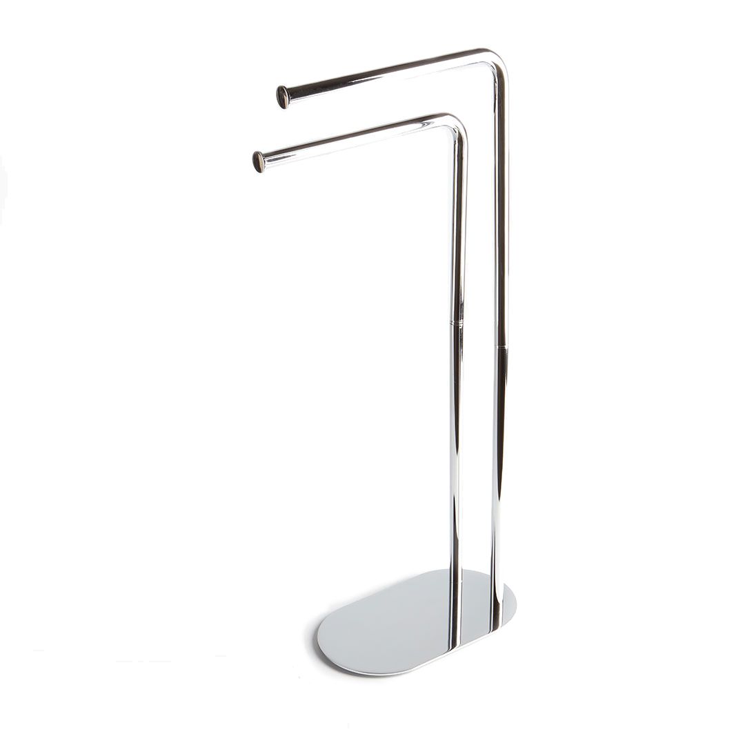 piantana porta asciugamani con base ovale cromata