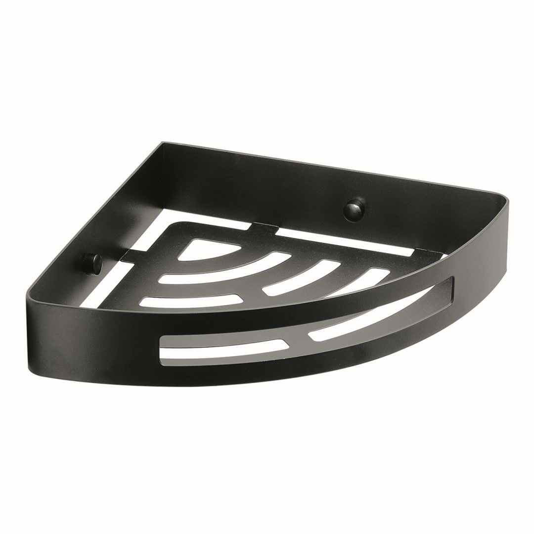 Portaoggetti angolare per doccia nero opaco