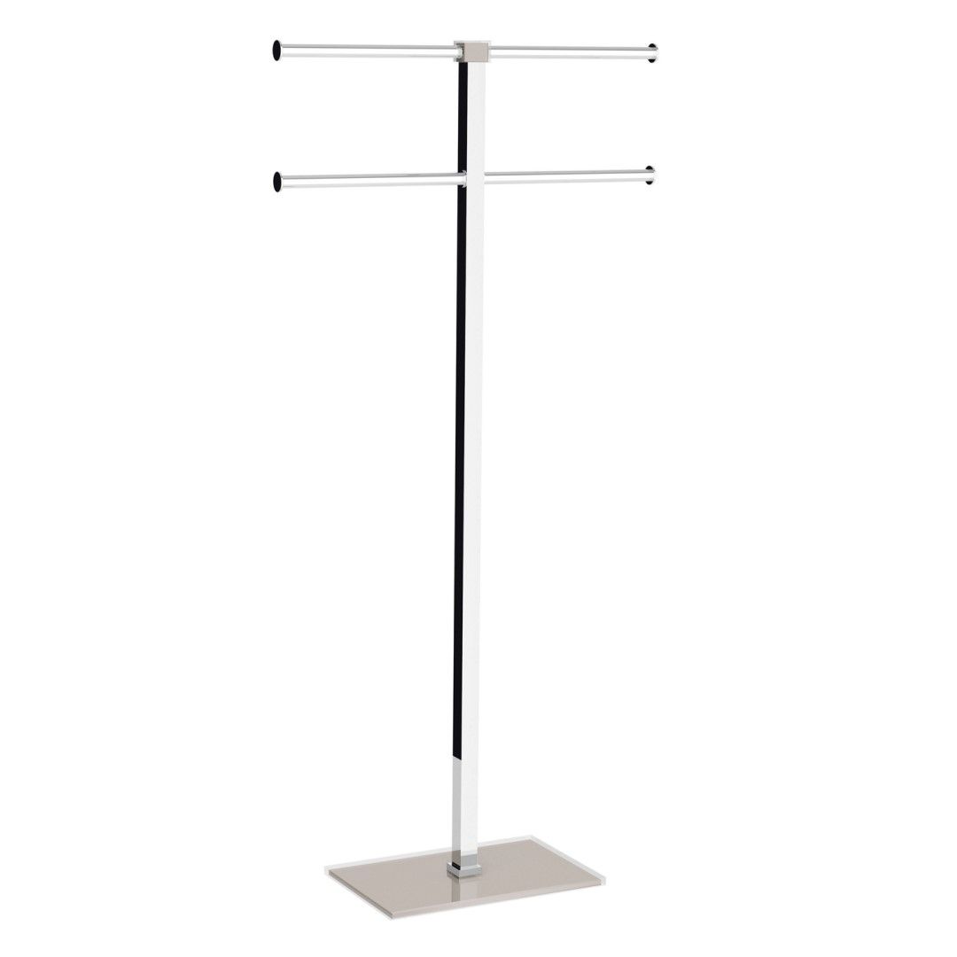 Piantana porta ascugamani con basamento tortora chiaro