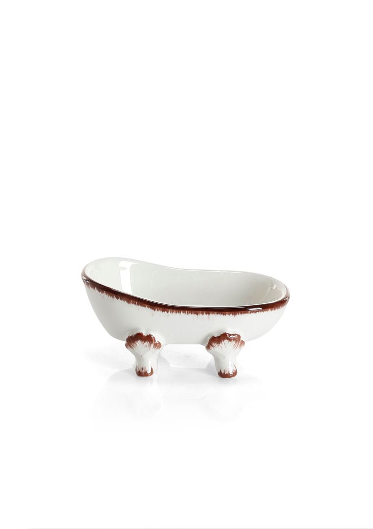 Portasapone decorato in ceramica Amelia