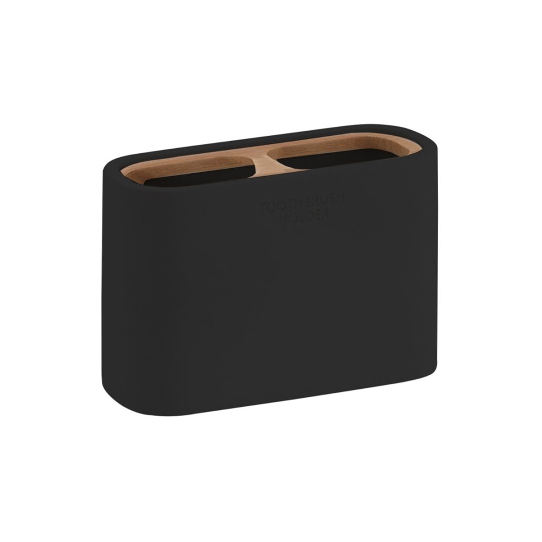portaspazzolini nero in bambu' e resina