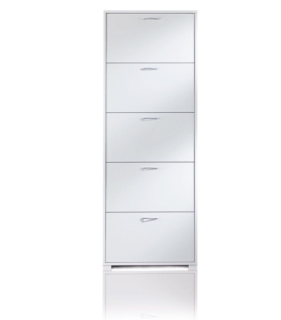 Scarpiera singola 5 ante slim bianca