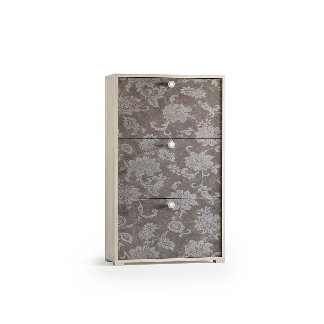 Scarpiera olmo con 3 ante decorate