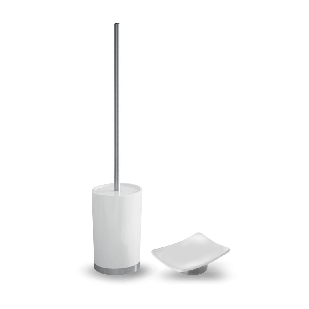 Portascopino e portasapone in materiale ceramico