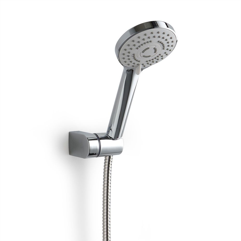 set doccia composto da doccetta e supporto in abs, flessibile in acciaio inox