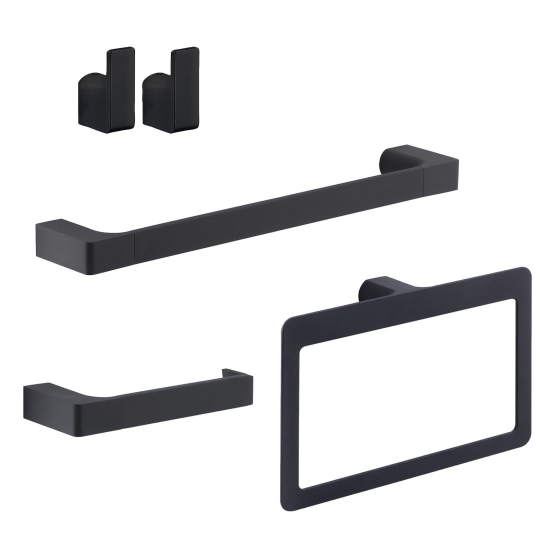 Set accessori bagno a  muro nero opaco