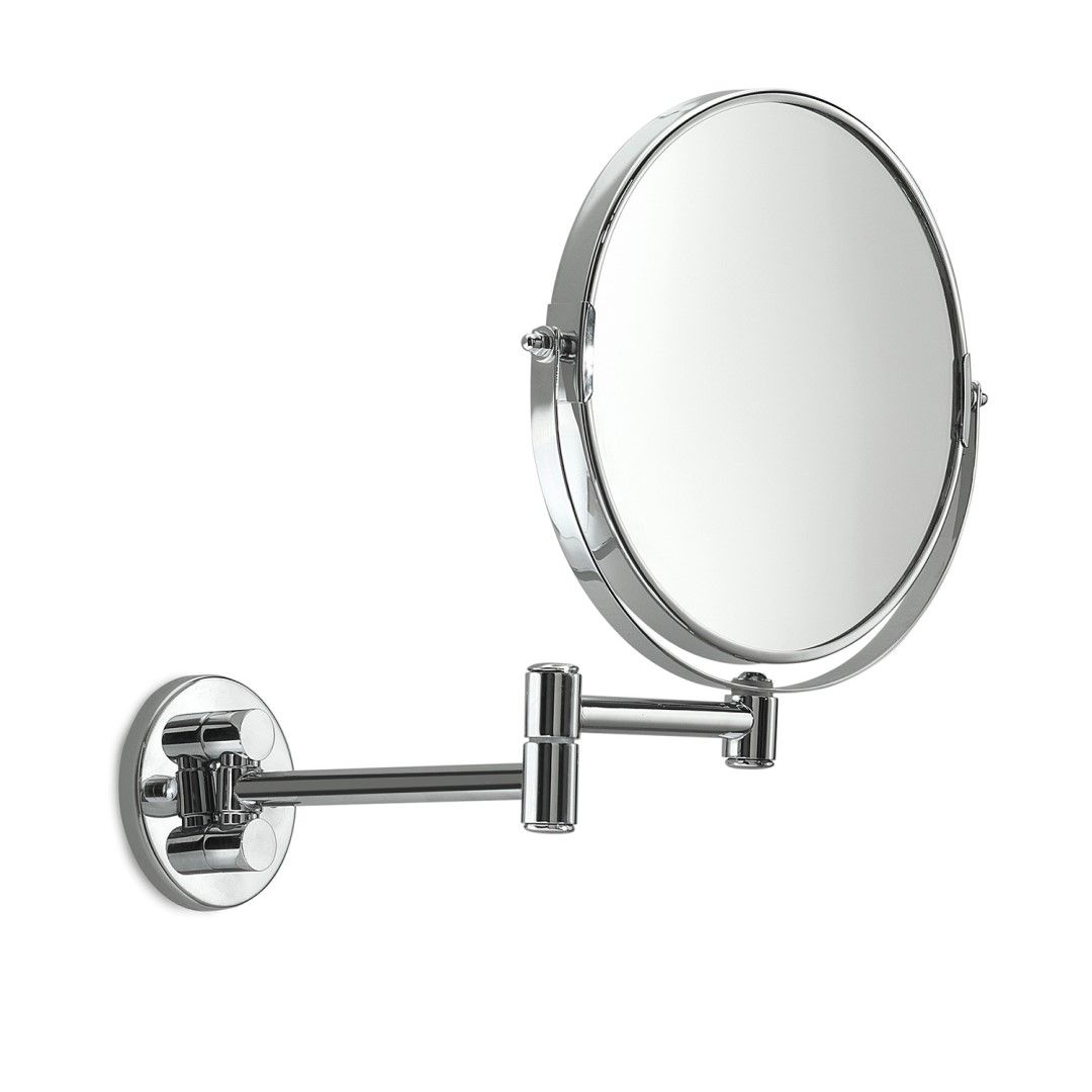 Specchio ingranditore in ottone cromato
