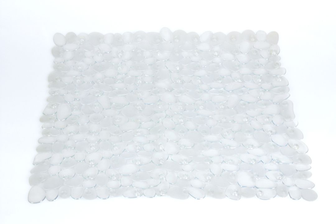 Tappeto antiscivolo per doccia in gomma trasparente effetto sassi