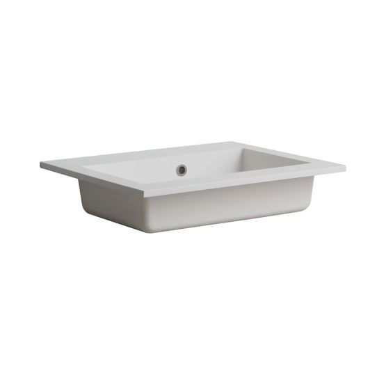 Lavabo incasso opaco in resina 60 cm senza foro rubinetto | Latina