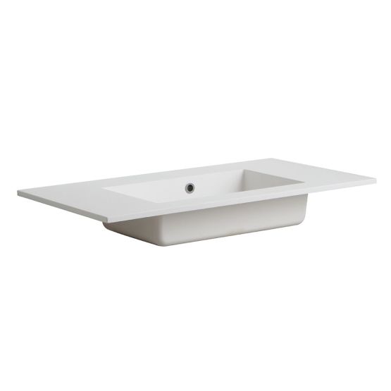 Lavabo cm90 vasca centrale bianco opaco senza foro rubinetto | Latina