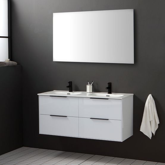 Composizione mobile bagno sospeso bianco lucido Composizione mobile bagno sospeso bianco lucido