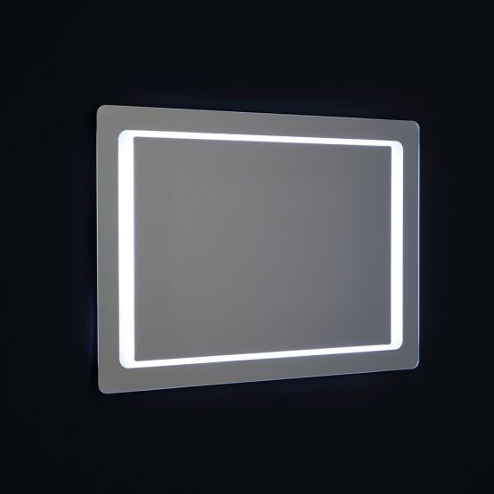 Specchio retroilluminato con misura 100x70 reversibile acceso Specchio retroilluminato con misura 100x70 reversibile acceso