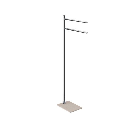 Piantana portasalviette cromata con base resina beige Peter
